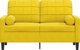 vidaXL 2-osobowa sofa zolty aksamit 120 cm z poduszkami