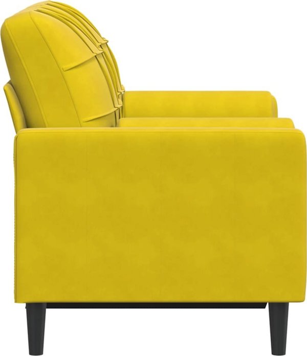 vidaXL 2-osobowa sofa zolty aksamit 120 cm z poduszkami