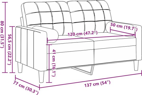 vidaXL 2-osobowa sofa zolty aksamit 120 cm z poduszkami