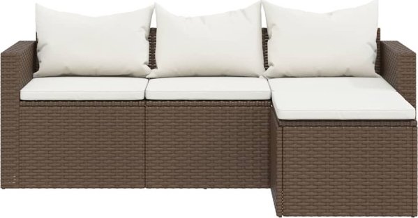 vidaXL Σετ επίπλων κήπου, καφέ, rattan PE