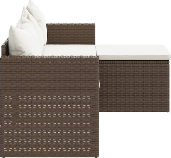 vidaXL Σετ επίπλων κήπου, καφέ, rattan PE