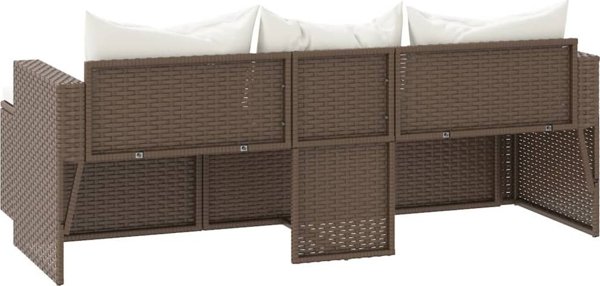 vidaXL Σετ επίπλων κήπου, καφέ, rattan PE