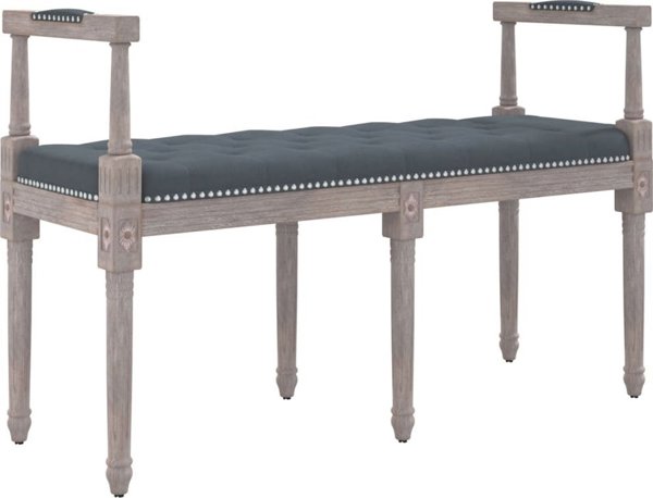 vidaXL πάγκος, σκούρο γκρι, 110x40x70 εκ, βελούδινη επένδυση
