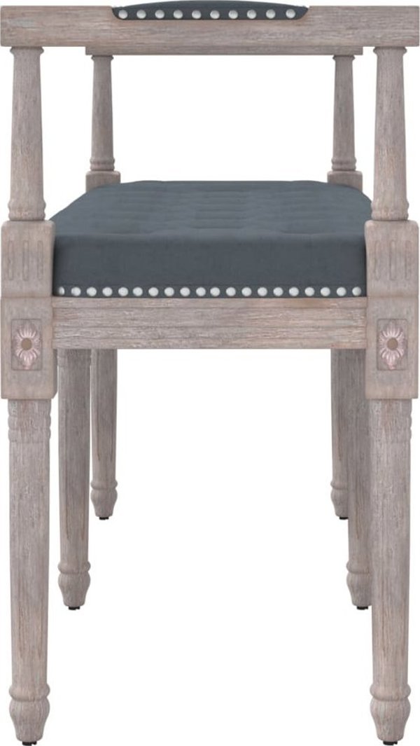 vidaXL πάγκος, σκούρο γκρι, 110x40x70 εκ, βελούδινη επένδυση