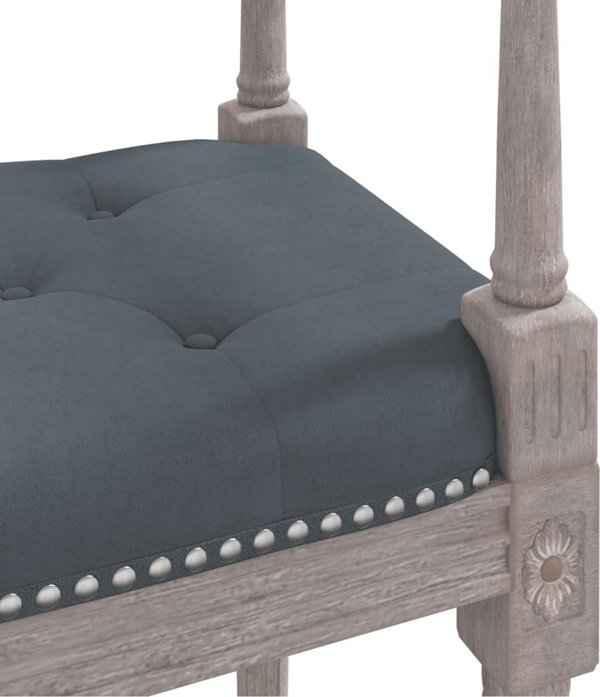 vidaXL πάγκος, σκούρο γκρι, 110x40x70 εκ, βελούδινη επένδυση