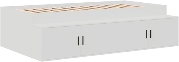 VidaXL Πλαίσιο Κρεβατιού 75x190 εκ., Λευκό, Στιβαρό Μεταλλικό Σκελετό