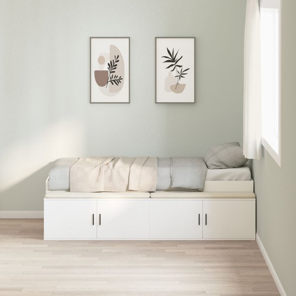 VidaXL Πλαίσιο Κρεβατιού 75x190 εκ., Λευκό, Στιβαρό Μεταλλικό Σκελετό