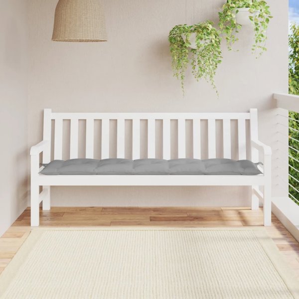 vidaXL Μαξιλάρι παγκάκι κήπου γκρι 180x50x7 cm ύφασμα