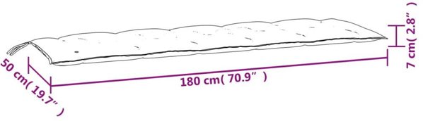 vidaXL Μαξιλάρι παγκάκι κήπου γκρι 180x50x7 cm ύφασμα
