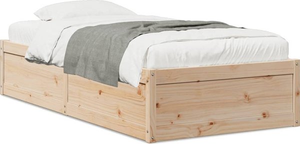 vidaXL Rama lozka, 75x190 cm, lite drewno sosnowe