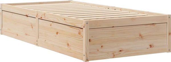 vidaXL Rama lozka, 75x190 cm, lite drewno sosnowe