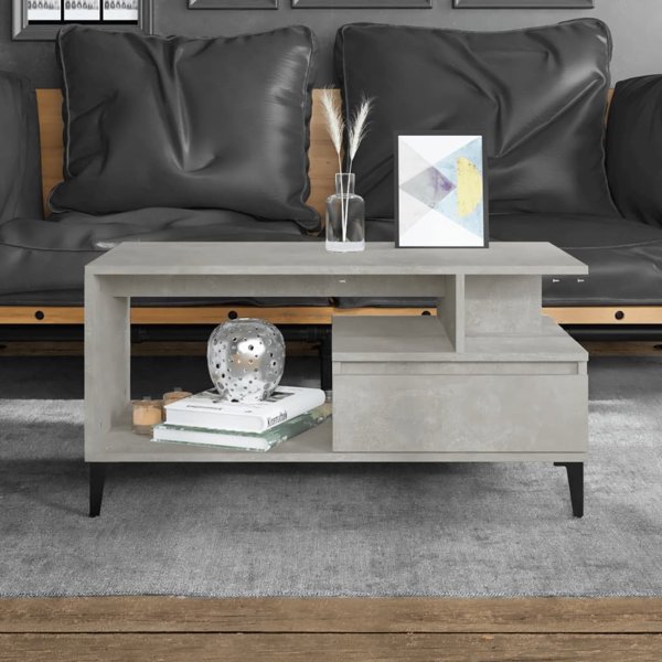 vidaXL Stolik kawowy szaroszary betonu 90x49x45 cm
