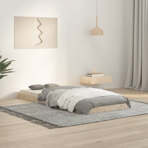 vidaXL Rama κρεβατιού, 75x190 cm, μασίφ ξύλο πεύκου, μονό
