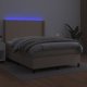 vidaXL Κρεβάτι κοντινεντάλ με στρώμα και LED, καπουτσίνο, 140x190 cm