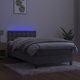 vidaXL Κρεβάτι Continental με στρώμα και LED, γκρι βελούδο, 80x200 εκ.
