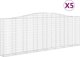 vidaXL Kosze gabionowe, 5 τεμ, 400x30x140/160 εκ, γαλβανισμένο σίδερο