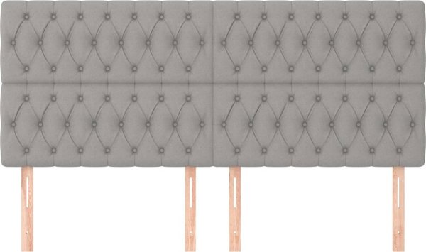 vidaXL Σετ 4 κεφαλάρια κρεβατιού ανοιχτό γκρι 90x7x78/88 εκ υφασμα