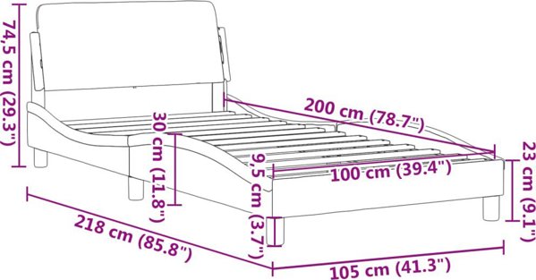 vidaXL Rama κρεβατιού με κεφαλάρι, σκούρο πράσινο, 100x200 cm, βελούδινη