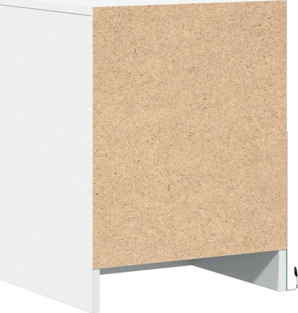 vidaXL Σετ 2 κομοδίνων με LED, λευκό, ξυλώδες υλικό