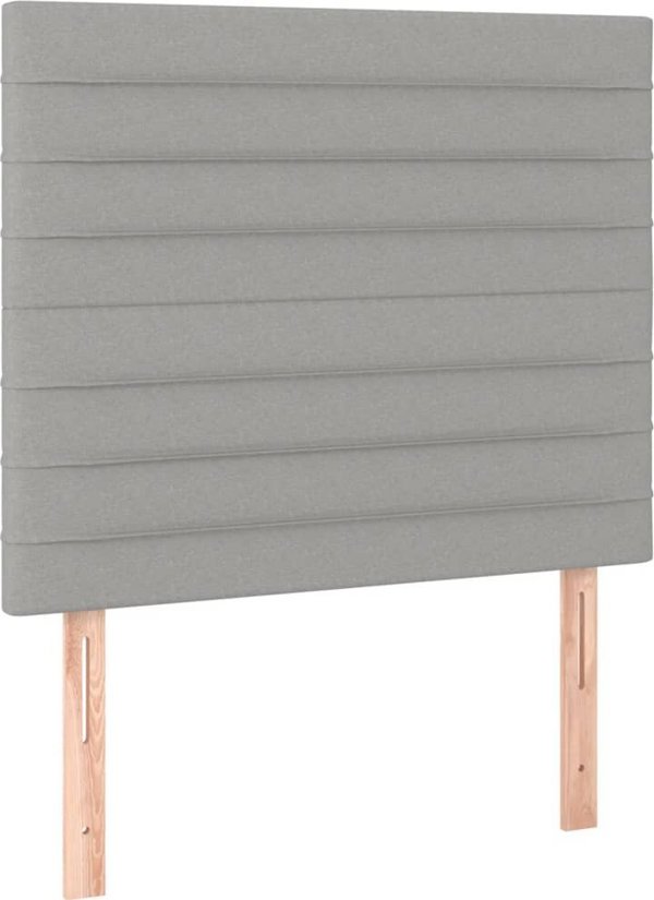 vidaXL Κεφαλάρι για κρεβάτι με LED, Ανοιχτό Γκρι, 100x5x118/128 cm, Ύφασμα