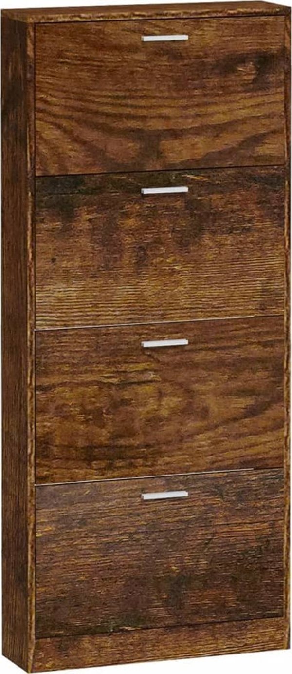 vidaXL Ράφι για παπούτσια, καπνιστή δρυς, 59x17x150 εκ.