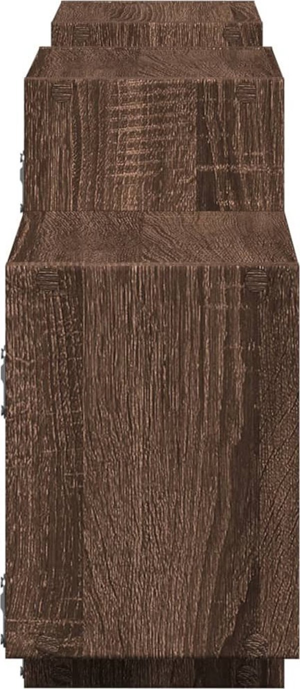 vidaXL Επιτοίχιο ράφι, καφέ δρυς, 129x18x42 εκ