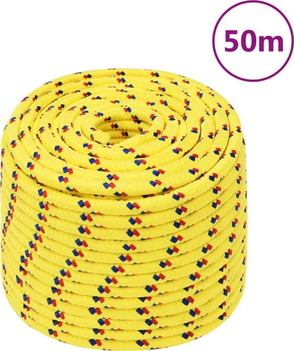 vidaXL Σχοινί ιστιοπλοΐας, κίτρινο, 14 mm, 50 m, πολυπροπυλένιο