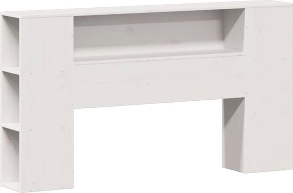 vidaXL Κρεβάτι με ραφιέρα, χωρίς στρώμα, λευκό, 140x200 cm, πεύκο