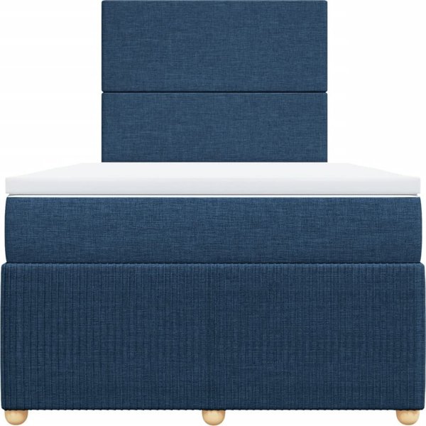 vidaXL Κρεβάτι Continental με στρώμα, μπλε, ύφασμα 120x200 εκ.