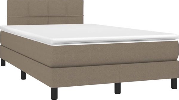 vidaXL Κρεβάτι continental με στρώμα, ταουπέ, 120x200 εκ, ύφασμα
