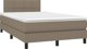 vidaXL Κρεβάτι continental με στρώμα, ταουπέ, 120x200 εκ, ύφασμα