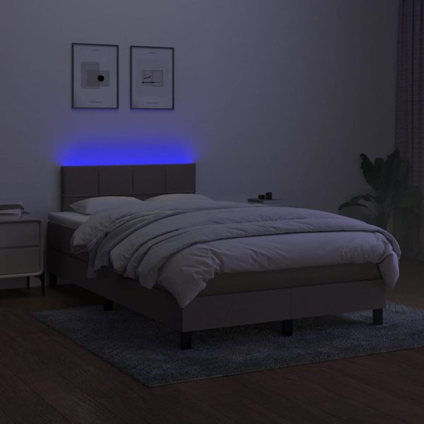 vidaXL Κρεβάτι continental με στρώμα, ταουπέ, 120x200 εκ, ύφασμα