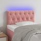 vidaXL Zaglowek do lozka z LED, rozowy, 80x7x78/88 cm, aksamit