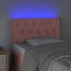 vidaXL Zaglowek do lozka z LED, rozowy, 80x7x78/88 cm, aksamit