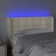 vidaXL Zaglowek do lozka z LED, kremowy, 103x16x78/88 cm, sztuczna skora