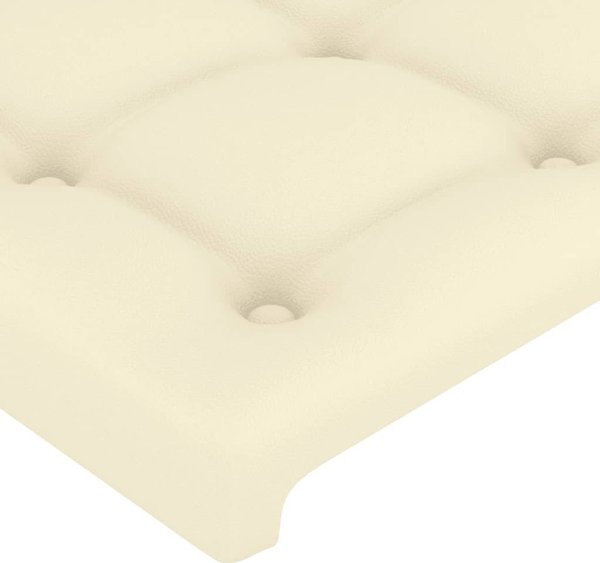 vidaXL Zaglowek do lozka z LED, kremowy, 103x16x78/88 cm, sztuczna skora