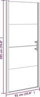 vidaXL Πόρτα ντουζιέρας, 91x195 εκ., σκληρυμένο γυαλί ημιδιαφανές, μαύρο