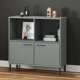 vidaXL Ράφι OSLO, μεταλλικά πόδια, γκρι, 90x35x90,5 εκ., μασίφ ξύλο