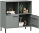 vidaXL Ράφι OSLO, μεταλλικά πόδια, γκρι, 90x35x90,5 εκ., μασίφ ξύλο