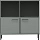 vidaXL Ράφι OSLO, μεταλλικά πόδια, γκρι, 90x35x90,5 εκ., μασίφ ξύλο