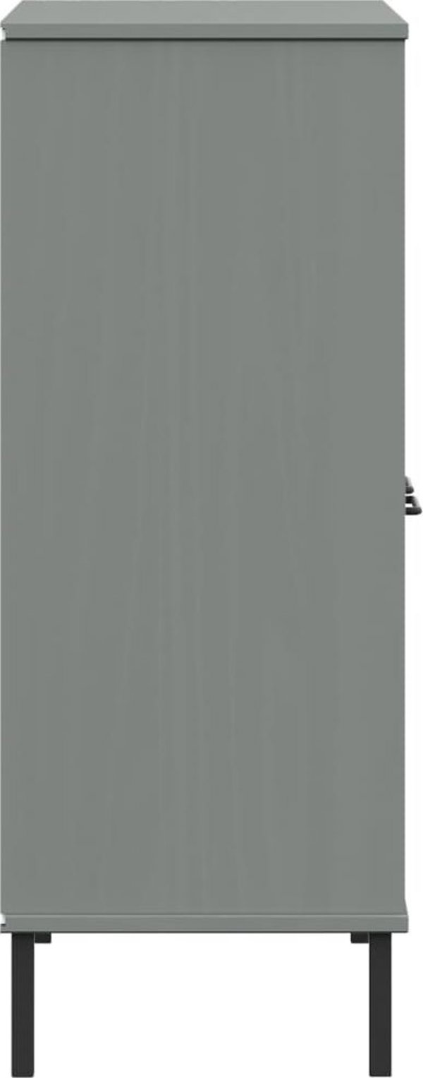 vidaXL Ράφι OSLO, μεταλλικά πόδια, γκρι, 90x35x90,5 εκ., μασίφ ξύλο