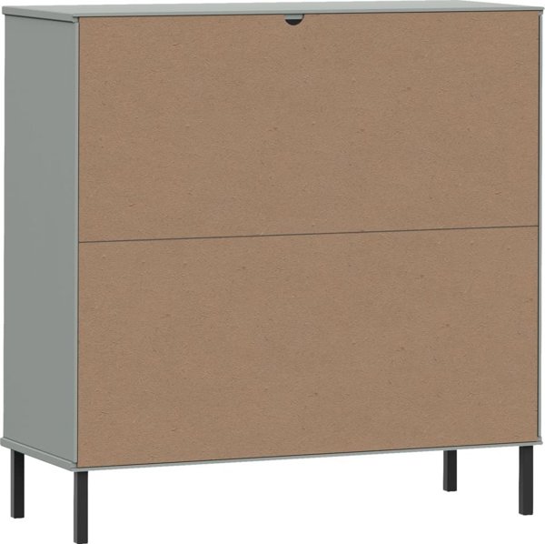 vidaXL Ράφι OSLO, μεταλλικά πόδια, γκρι, 90x35x90,5 εκ., μασίφ ξύλο