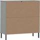 vidaXL Ράφι OSLO, μεταλλικά πόδια, γκρι, 90x35x90,5 εκ., μασίφ ξύλο