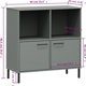vidaXL Ράφι OSLO, μεταλλικά πόδια, γκρι, 90x35x90,5 εκ., μασίφ ξύλο