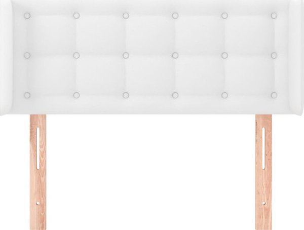 vidaXL Zaglowek uszak, bialy, 93x16x78/88 cm, sztuczna skora