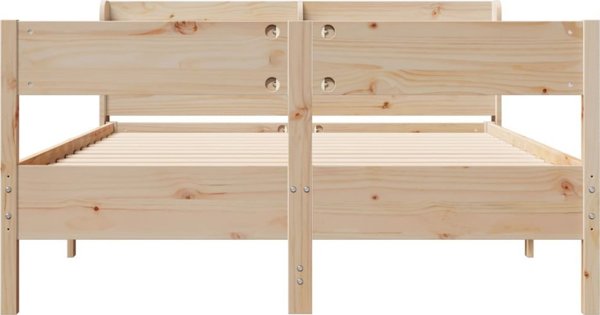 vidaXL Rama lozka bez materaca, 140x190 cm, lite drewno sosnowe