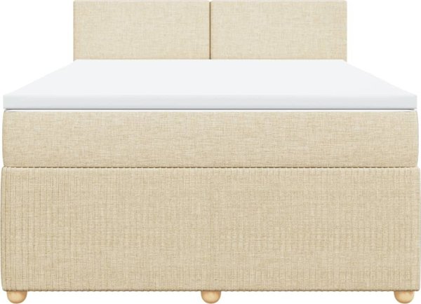 vidaXL Κρεβάτι Continental με στρώμα, εκρού, ύφασμα, 160x200 εκ