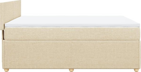 vidaXL Κρεβάτι Continental με στρώμα, εκρού, ύφασμα, 160x200 εκ