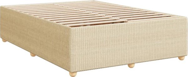 vidaXL Κρεβάτι Continental με στρώμα, εκρού, ύφασμα, 160x200 εκ