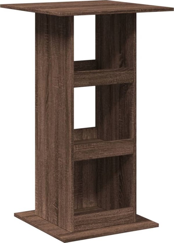 vidaXL Stolik barowy z polkami, brazowy dab, 60x60x102 cm
